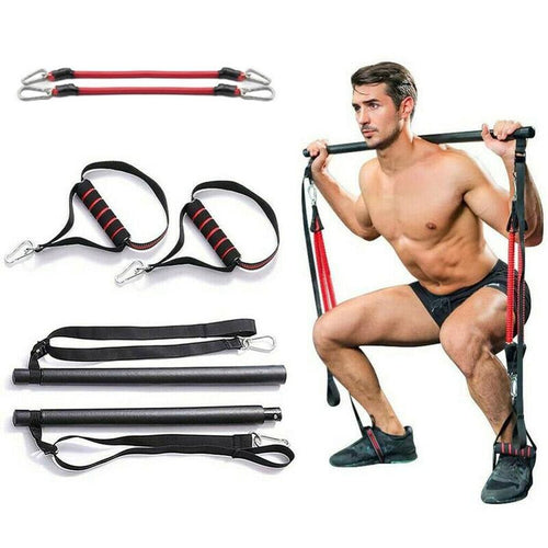 Bar Kit With Resistance Bands Portable Home Gym Workout